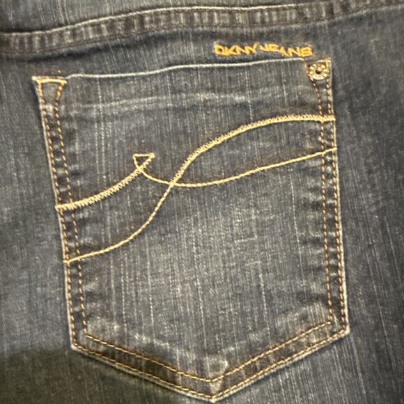 DKNY Soho Jean Womens Mid Rise Bootcut Stretch Blue Jeans Size 14 - Picture 11 of 14